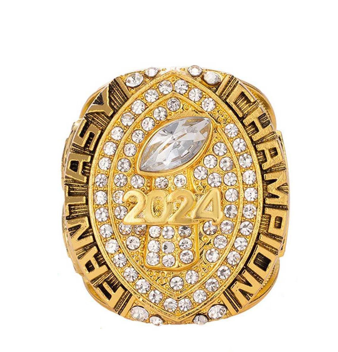 2024 Fantasy Football Meisterschaftsring FFL Champions Souvenir Fan Geschenk Vatertag Sammlerstücke Vitrine