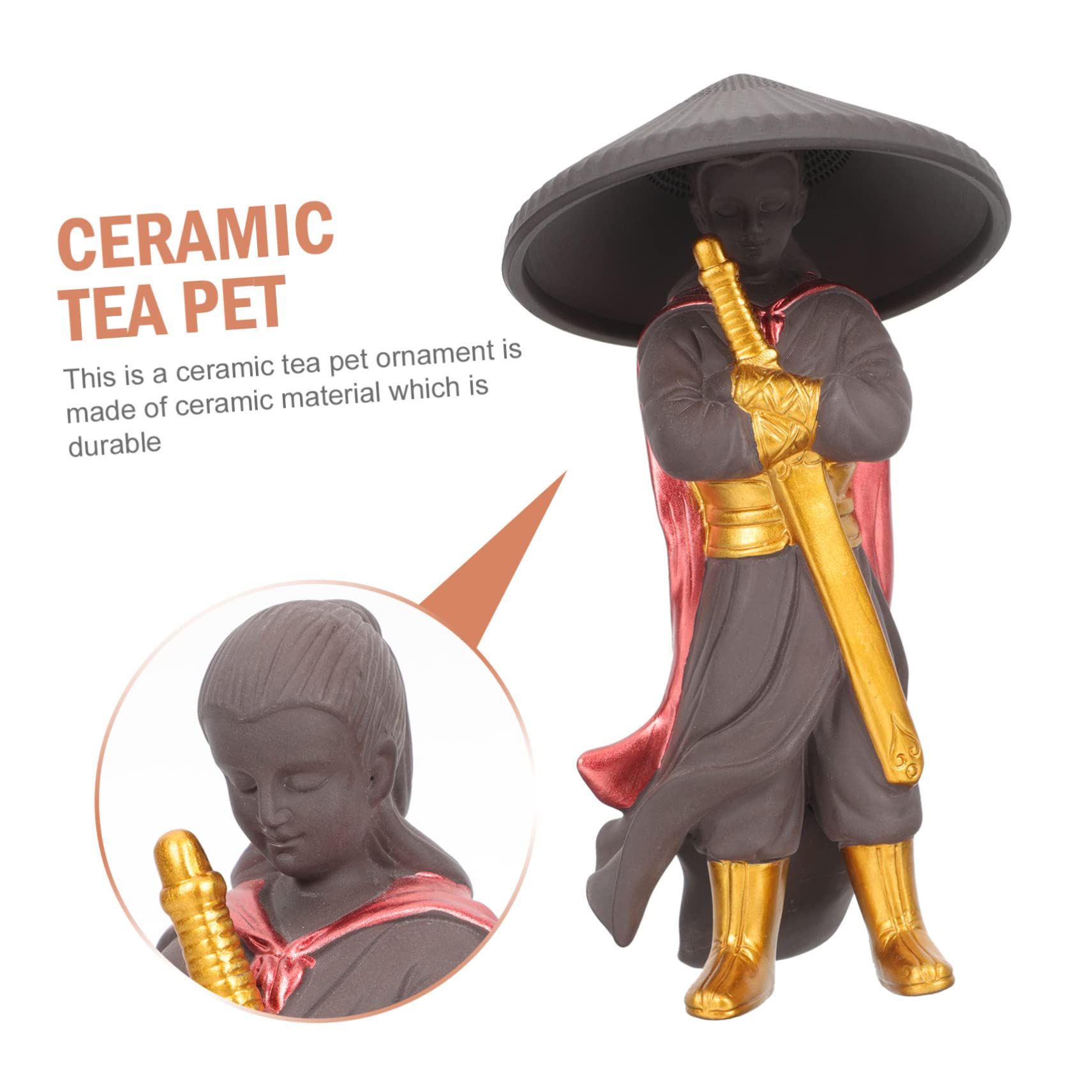 VOSAREA Filtre À Thé en Céramique pour Animaux De Compagnie Ornement Kung Fu pour