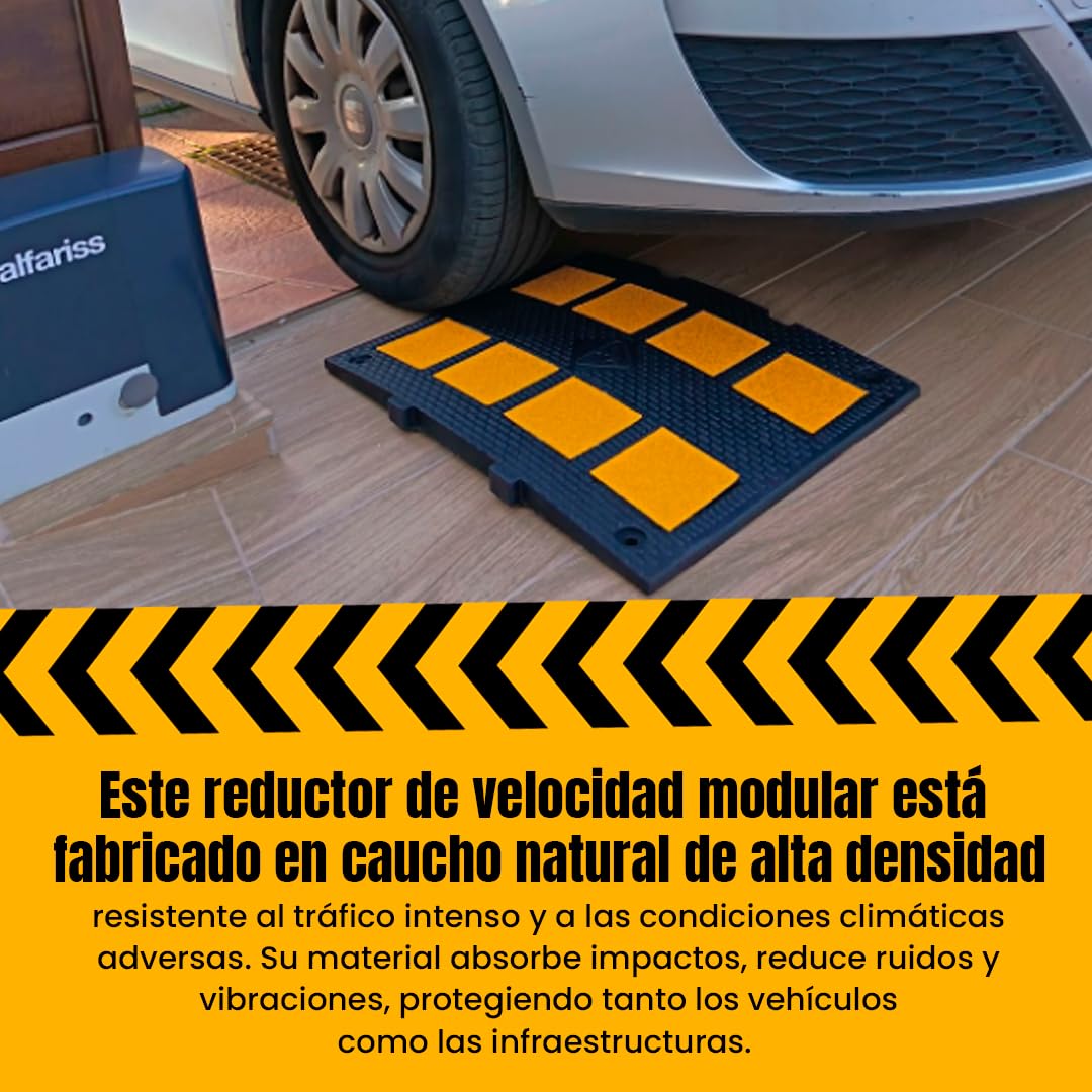 PARKING FACIL Banda Reductora de Velocidad Vial | Badenes Prefabricados para Garajes, Aparcamientos, Viales y Almacenes | Cumple Normativa | Resistente, Duradero | 2 Unidades 3 x 60 x 50 cm