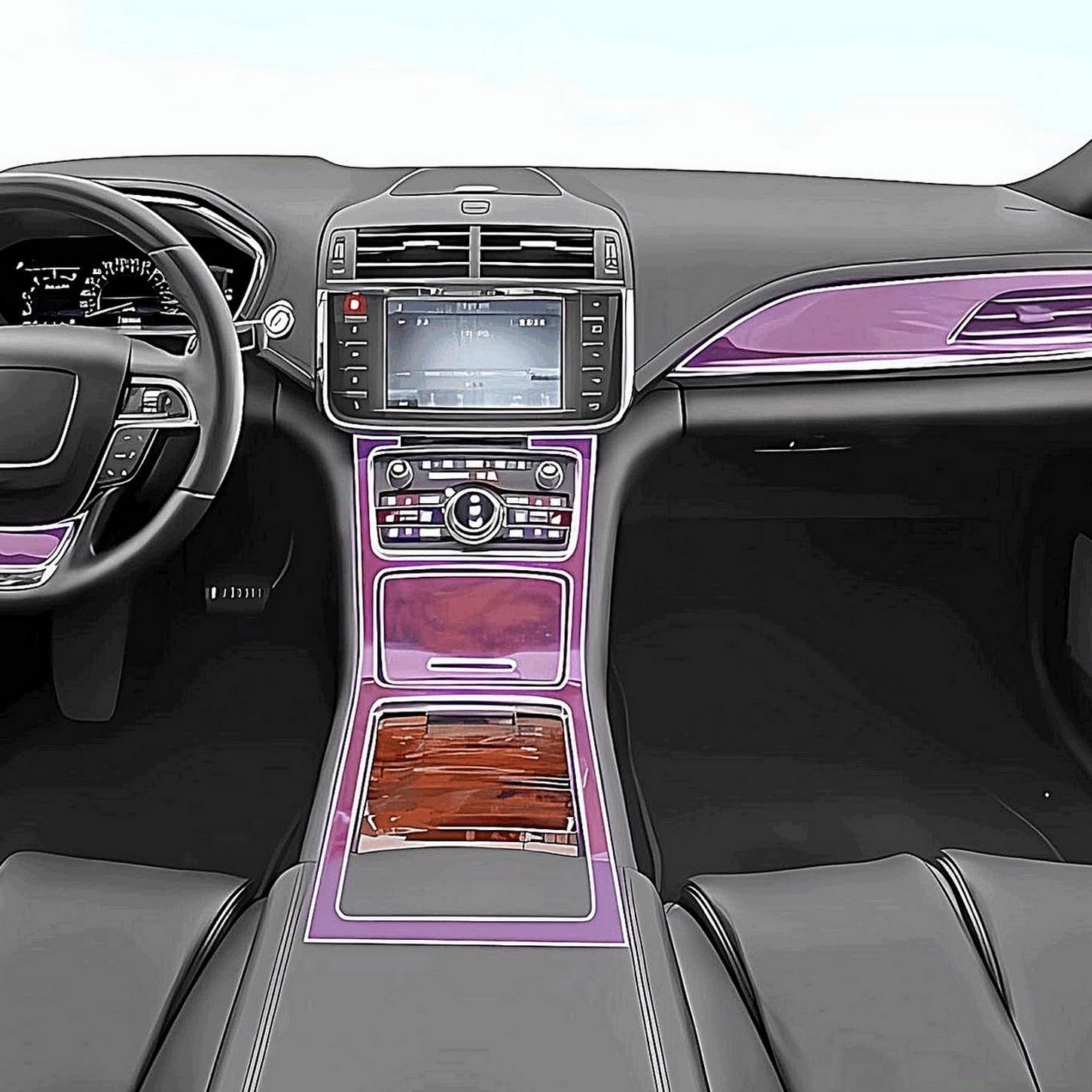 Film protection console Lincoln Continental 2017-2022 anti-rayures transparent pour conduite à gauche