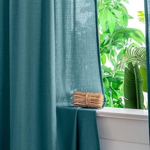 Miniatura 20 de Yancorp Khaki Kitchen Tier Curtains - 36 Inch Linen Textured Short Farmhouse Cafe Curtains for Small Windows in Bathroom or Laundry Room