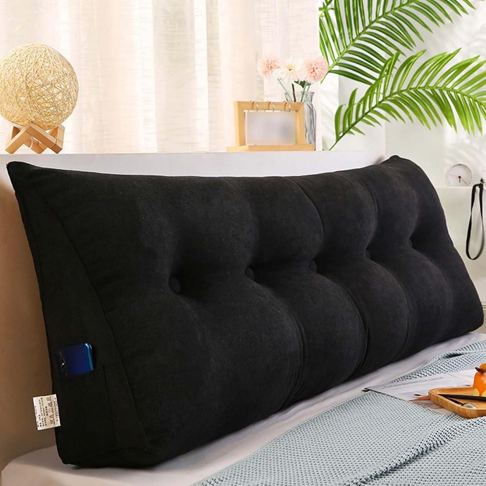 Large Wedge Back Pillows Backrest Bolster Comfortable Headboard Triangular Rest Reading Pillow Lumbar Support Cushion Waist Backrest Soft Sofa Daybed Positioning Bolster,F,150 * 50 * 20cm