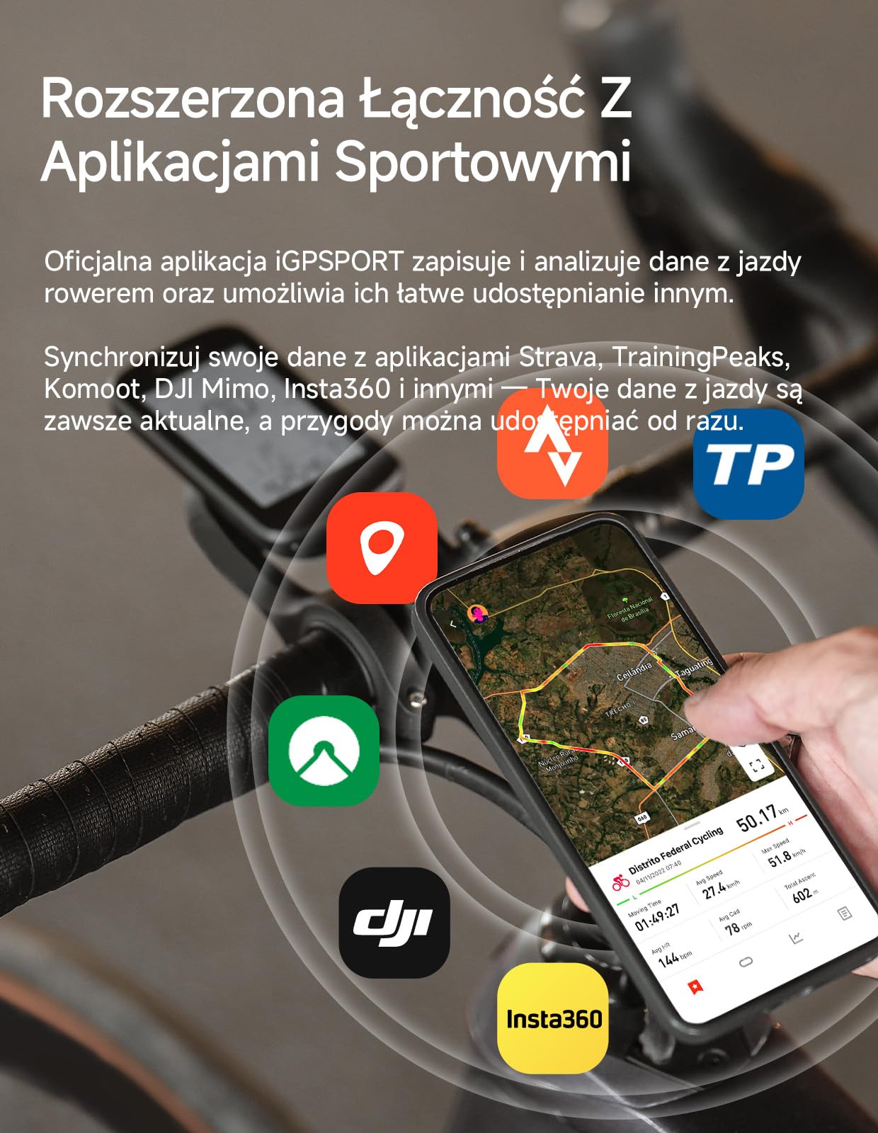 iGPSPORT BSC100MAX Licznik Rowerowy Bezprzewodowy, Duży Ekran 3 Cale, Automatyczny Start/Pauza, 40 Godzin Pracy Na Baterii, Konfigurowalne Dane, Wodoodporność IPX7