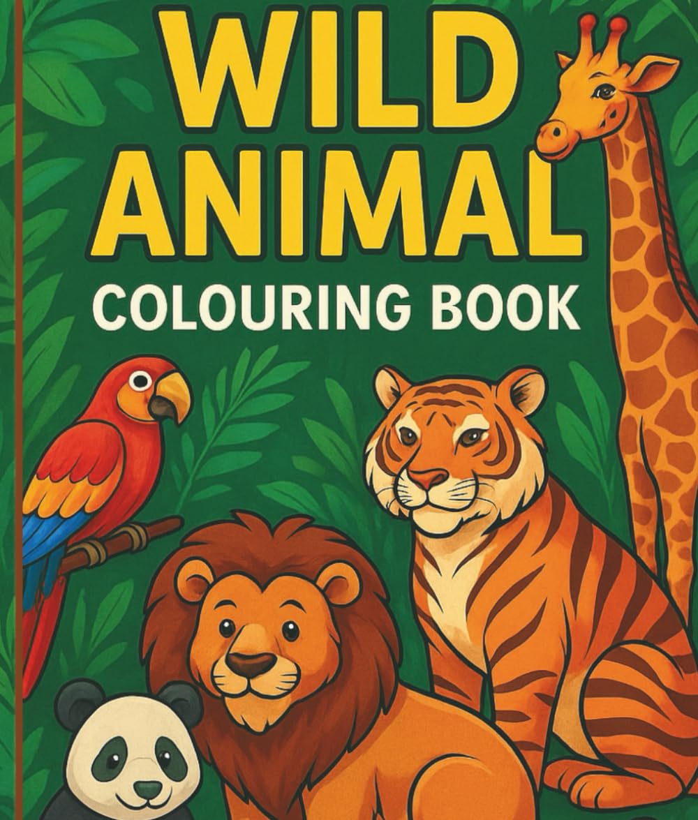 Wild Animal Coloring Book for Kids (Big & Easy Jungle Animals to Color – 72 Fun Pages): Big & Easy Wild Animals to Color for Toddlers and Kids (Fun Jungle Creatures, Simple Designs, 72 Unique Pages)