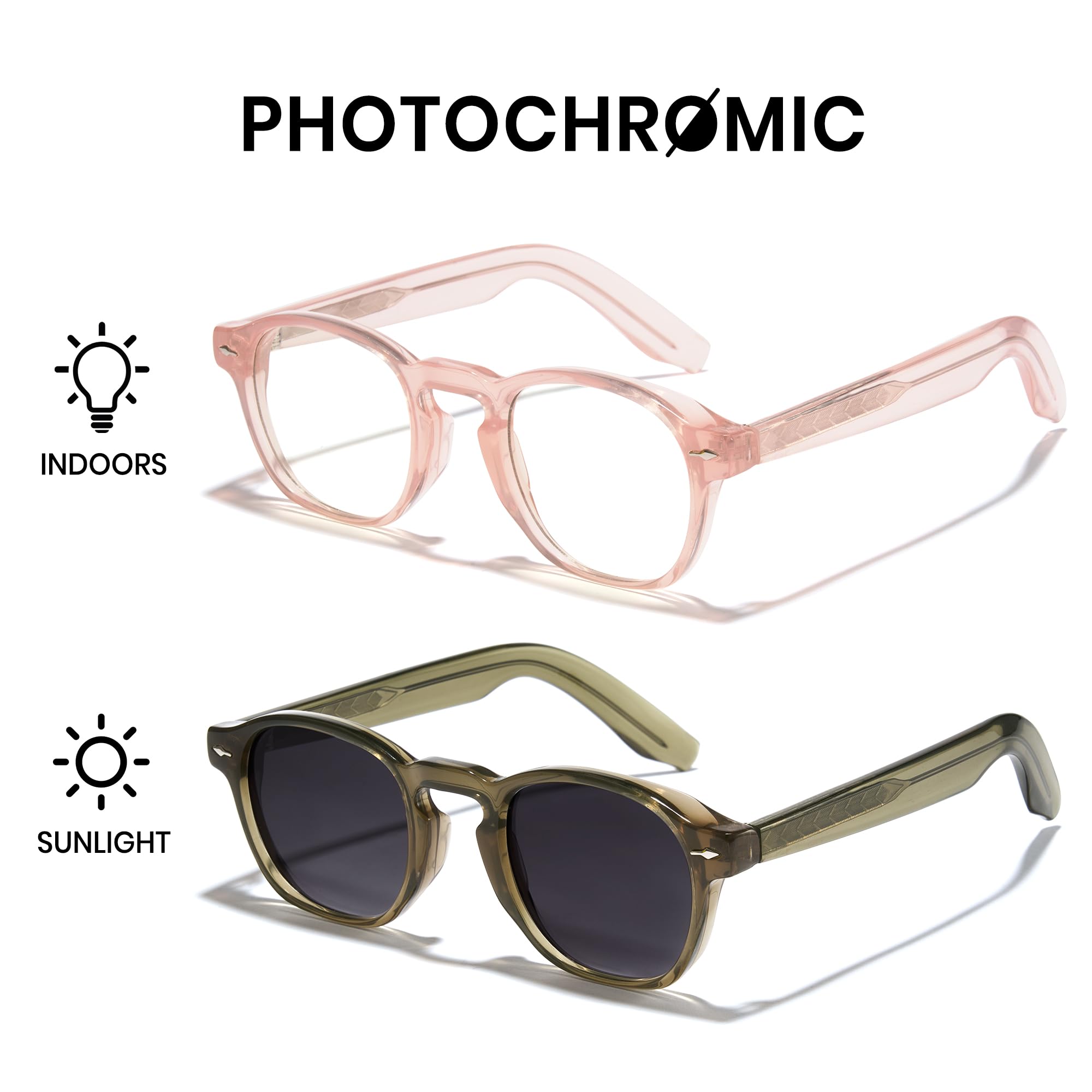 Cyxus Gafas fotocromáticas que cambian de color con bloqueo de luz azul, protección UV 8230
