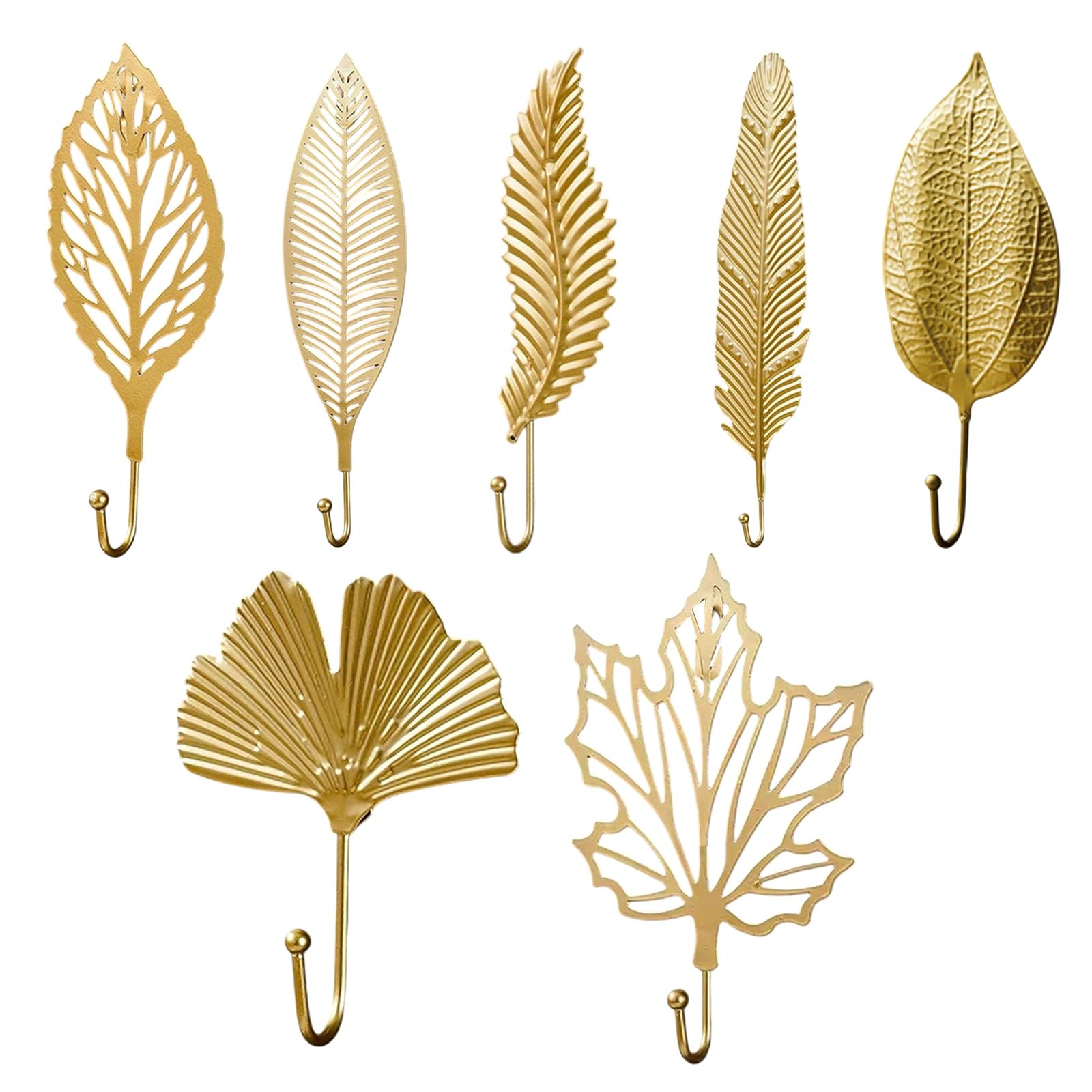 Hsioluted Multicolor Nordic Iron Leaves Wall Mounted Hook For Keys And Coat Hanging Solution Holder Single Prong Hat Hanger Scandinavian Wall Hook