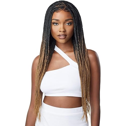 Outre Pre-Braided Synthetic HD Lace Front Wig - KNOTLESS TRIANGLE PART BRAIDS (DR4/2T27613)