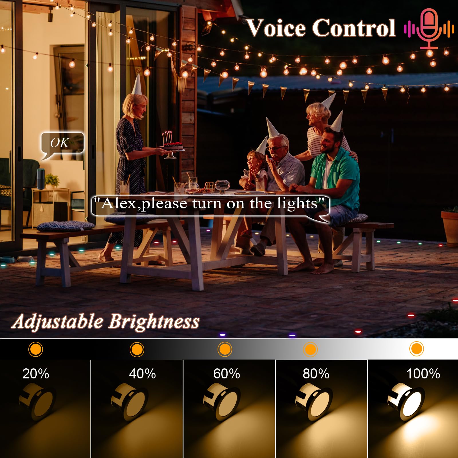 Luces LED inteligentes RGBW + IC que cambian de color Ø31 mm, luz de cubierta impermeable IP67 12 V, luces LED de zócalo con control remoto para decoración de terraza/patio/jardín, paquete de 6