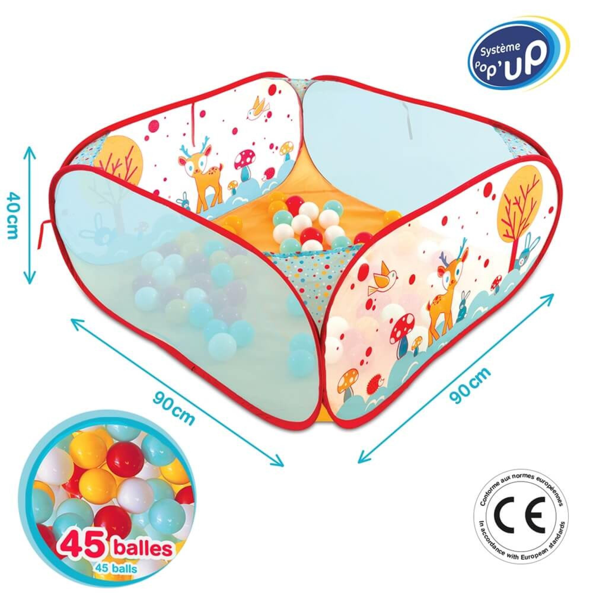 Ludi - Aire de Jeu à Balles Pop Up - Piscine à Balles Sécurisée, Structure Pop Up - Facile à Ranger - À Partir de 6 Mois
