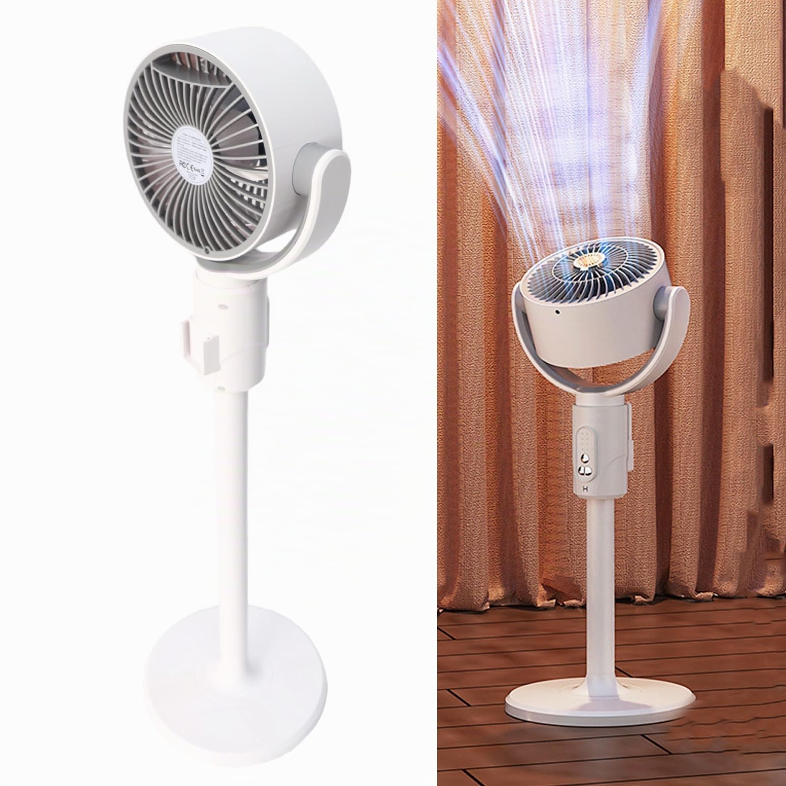 ZJchao Ventilateur Sur Pied R glable en Hauteur avec 5 Vitesses Silencieux Minuterie 8 h Oscillation Large et T l commande Id al pour Chambre Bureau et Salon
