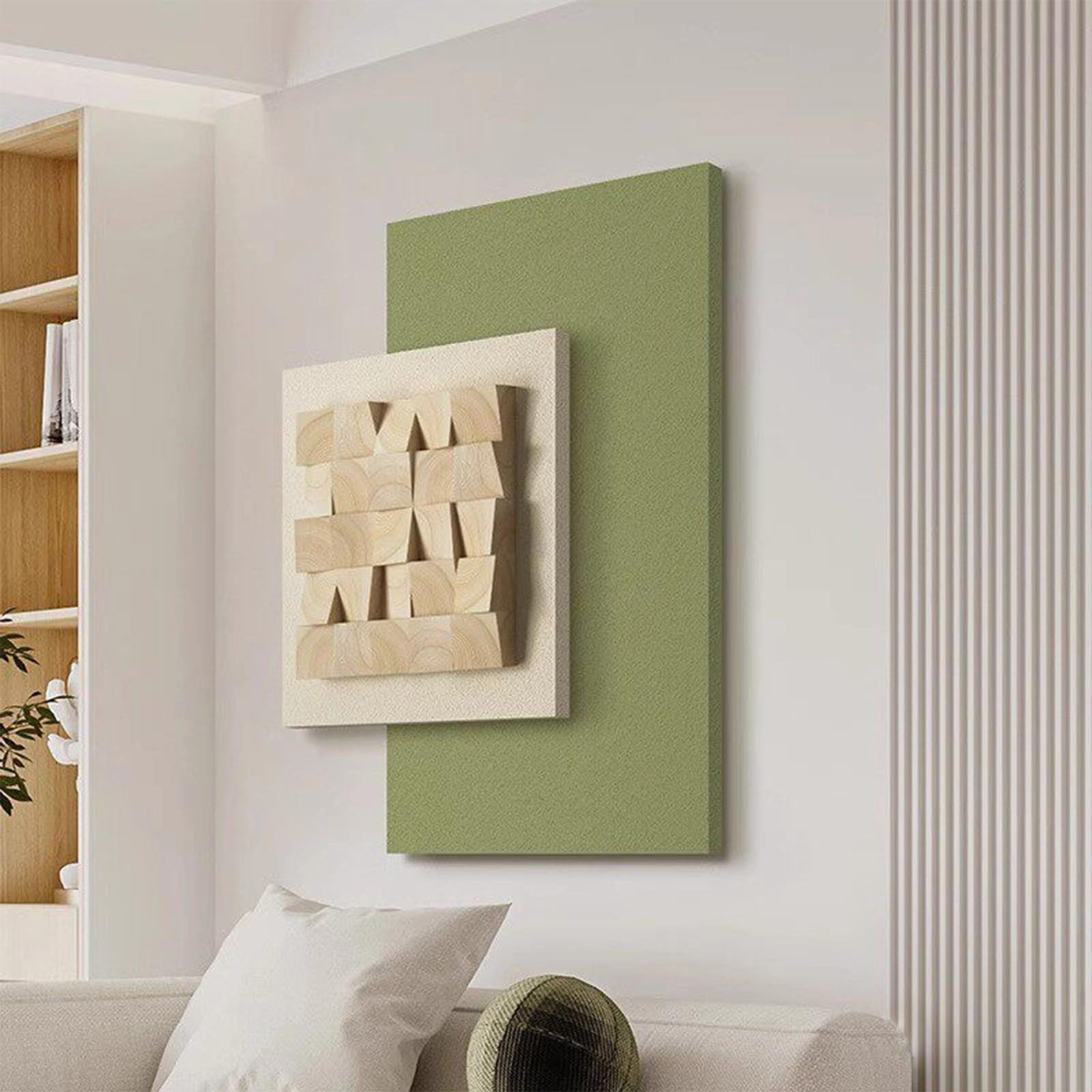 SYXHJTFZ Modern 3D Sandstone Minimalist Wooden Textured Wall Art Decor, Geometric Paintings Artwork Borderless for Living Room Hallway Dining Room Bedroom Office Aesthetic(B,95 * 120cm/37.4 * 47.2in)