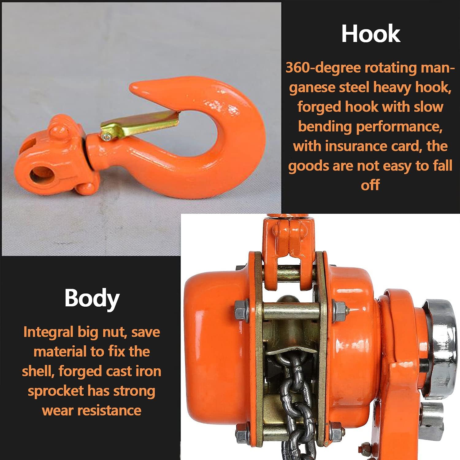 uyoyous Manual Lever 1653lbs, RatchetChain Hoist 20 ft Manual Lever Hoist Chain Come Along 3/4T Chain Lever Block Hoist Manganese Steel Chain Ratchet Lever Hoist Lifting with Hook : Industrial & Scientific