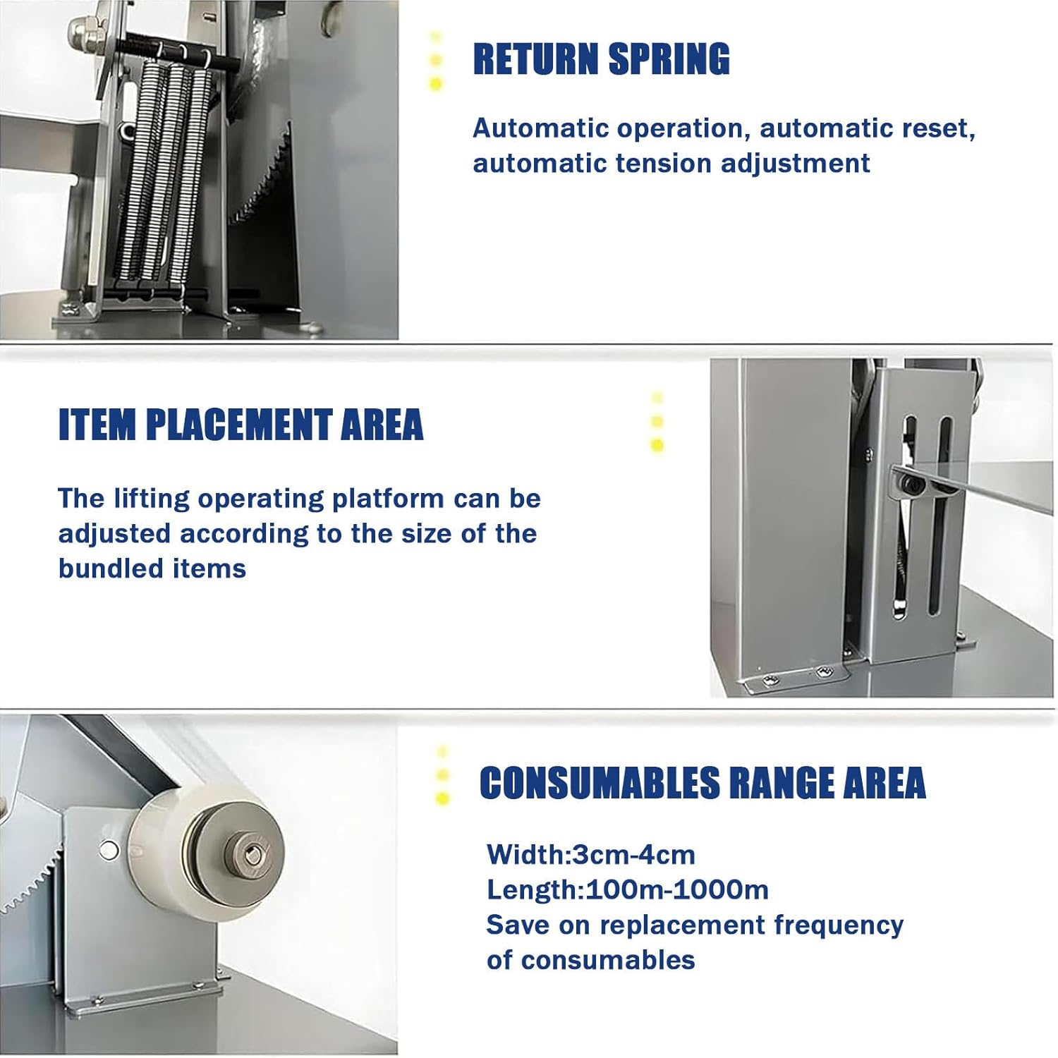 Semi-Automatic Vegetable Strapping Machine - Durable Steel Construction, Adjustable Tension & Height, Ideal for Farmers Markets & Packaging Facilities