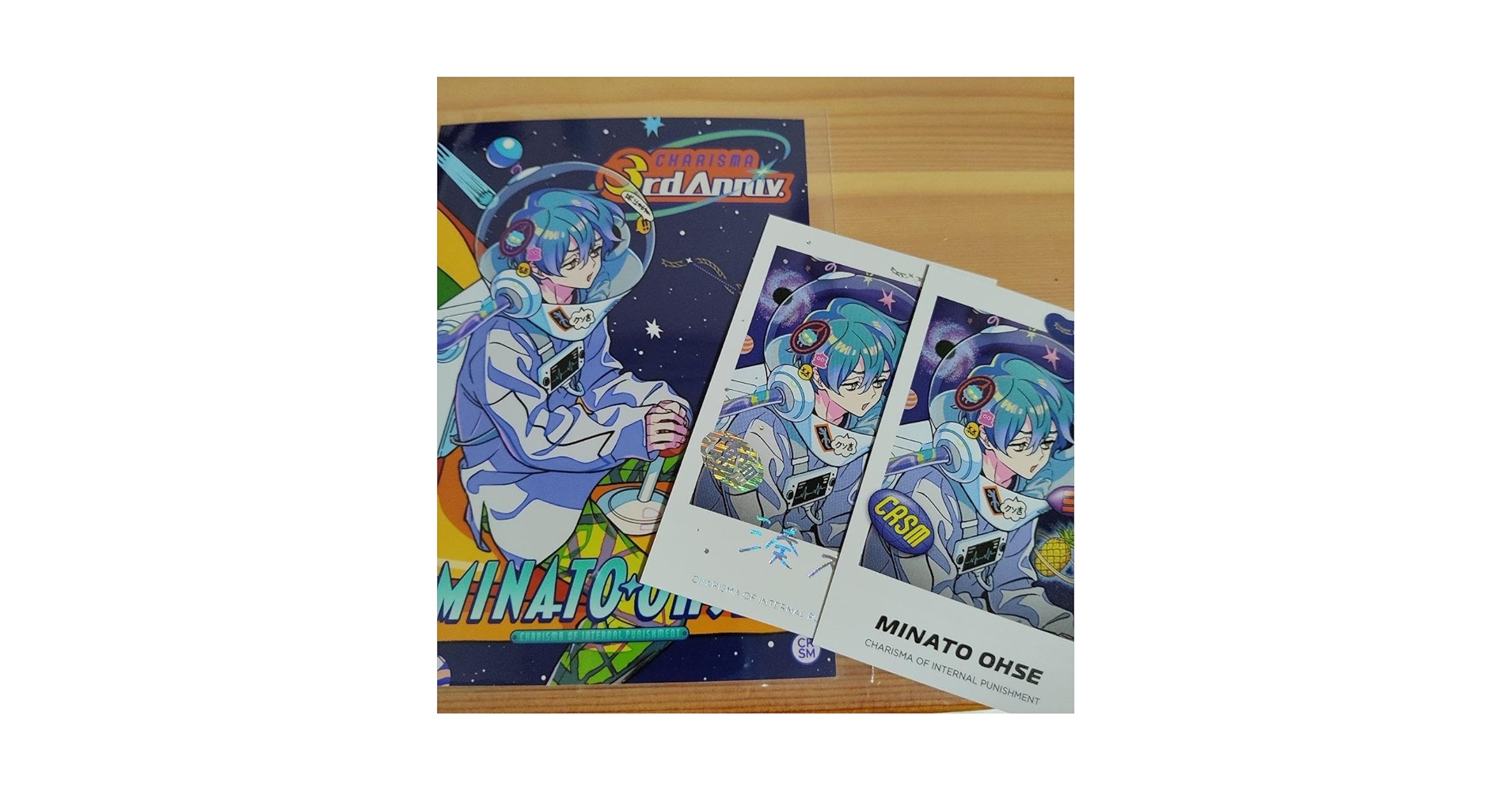 カリスマ 祝3周年・カリスマカフェ チェキ風カード 大瀬 カリスマ チェキ風カード 湊大瀬 サイン入り 箔押し 3周年カフェ