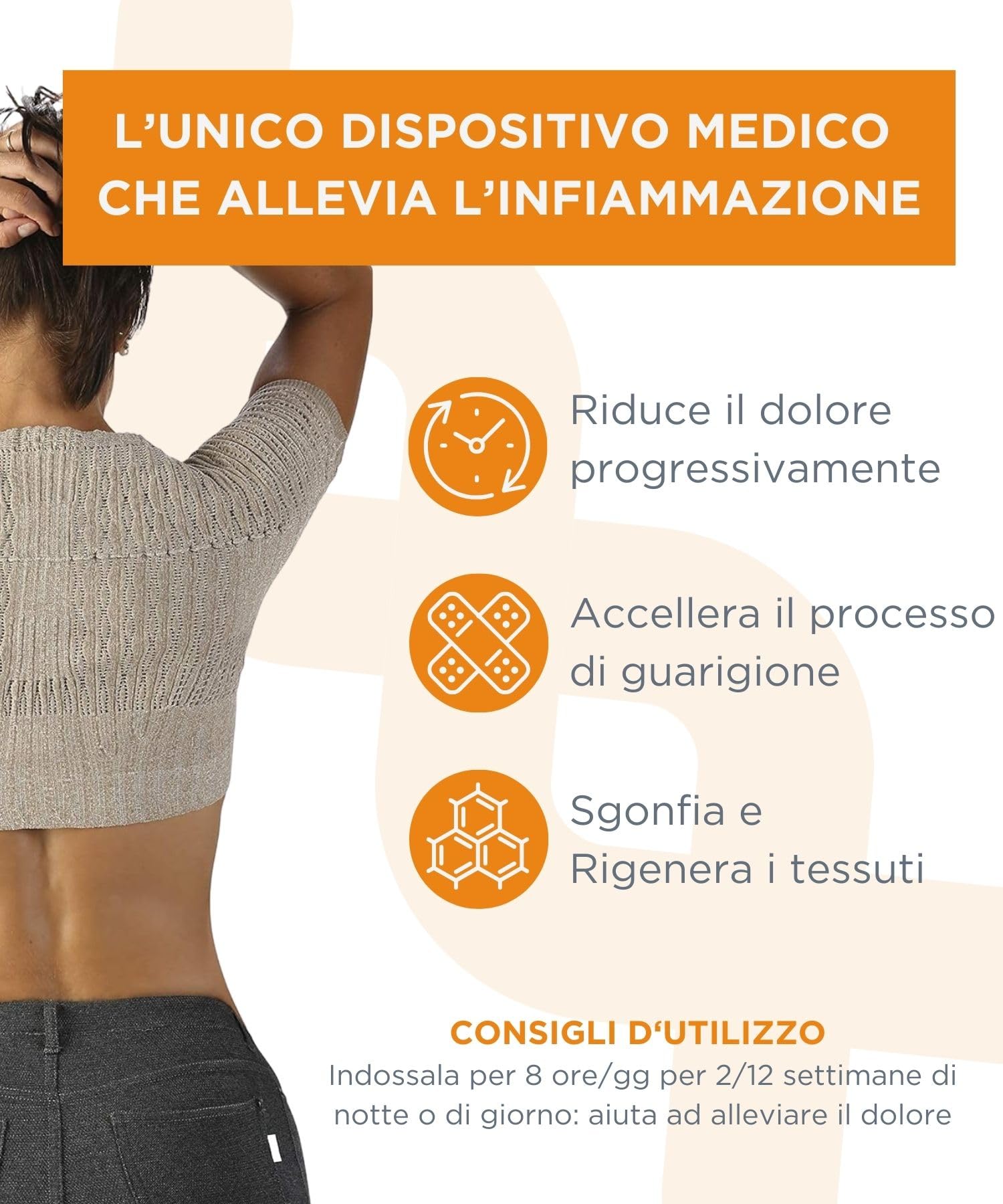 Spikenergy Correttore Posturale Spalle Schiena Elettro Magnetoterapia - Fascia Posturale Spalle E Schiena Dritta, Cervicale Collo Rimedi, Dispositivo Medico Detraibile - Made in Italy