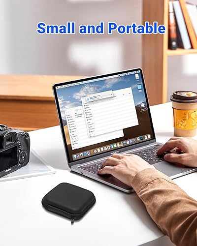 Miniatura 4 de Pequeña bolsa organizadora de tecnología impermeable (3.86 x 3.86 x 1.5 pulgadas), bolsa de almacenamiento compacta de viaje para cargadores, cables