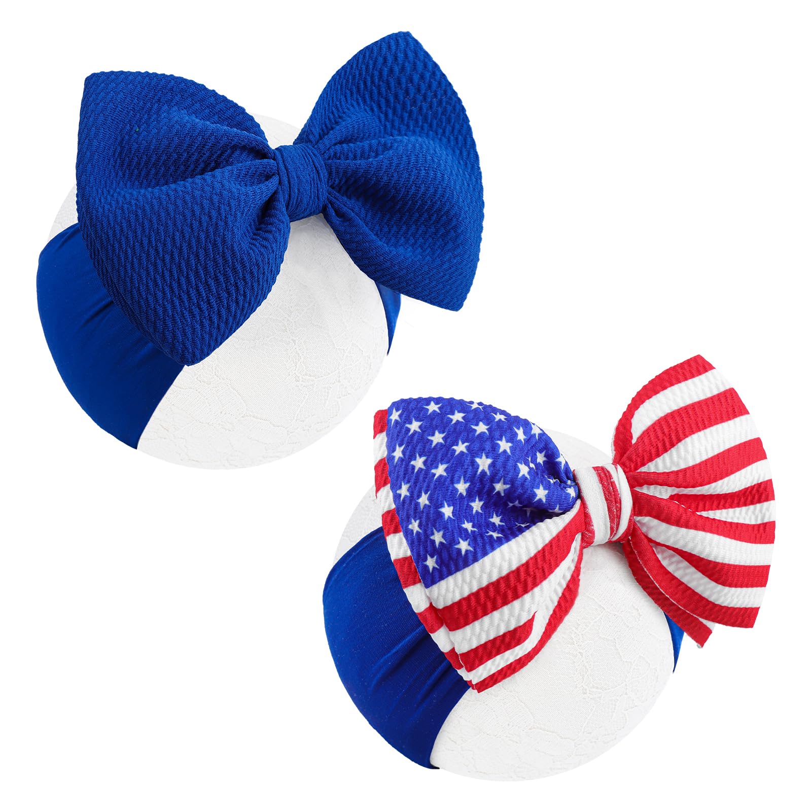 Lanmerry Girls 4th of July Bows Big Bows for Babies 4th of July Patriotic Baby Bows 0-6 Months Hair Accessories Flag โ image 1