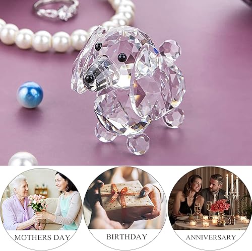 Vista 31 de H&D HYALINE & DORA Figura decorativa de tortuga de cristal azul con pisapapeles para centro de mesa Azul,Pájaro 2*,Perro,Caballo,Transparente 1*