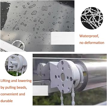 Transparent Pvc Roll Up Shade Blinds Outdoor Waterproof Side Panels,Clear Plastic Tarp,Window Door Gazebo Bedroom Partition Curtains,Side Pull Roller Blinds Shutter,Rainproof,W×H-120×220cm/47.2×86.6in