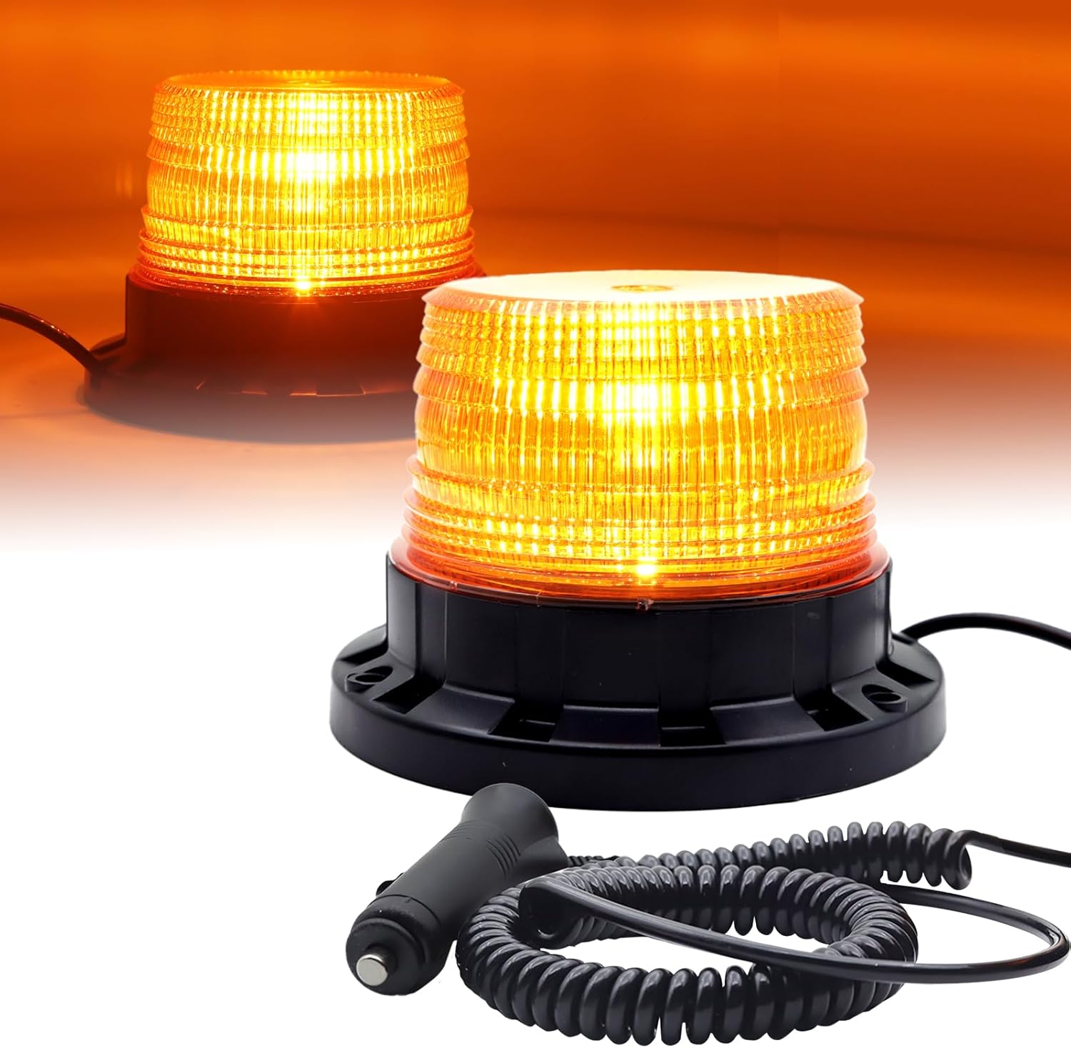 Lumière LED stroboscopique lumière clignotante d’urgence 9-30 V magnétique clignotant avec câble de cost pour chariot élévateur véhicules de building tracteurs Golf UTV.