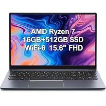 VigoBook G7 15.6-inch Laptop - Ryzen 7 5700U 8C/16T, 16GB RAM, 512GB SSD, WiFi 6, Fingerprint Reader, 58Wh Battery - Grey