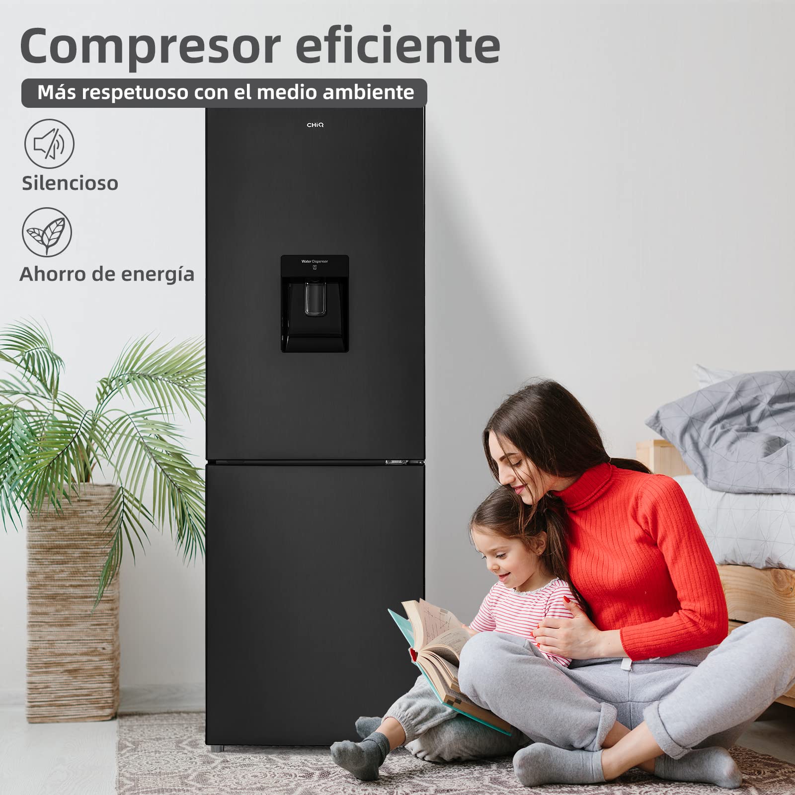 CHiQ FBM228NE4DE No Frost Combi Refrigerator,frigorífico independiente con congelador, combinación de frigorífico y congelador 231 L, sin escarcha, flujo de aire múltiple, dispensador de agua, 170 cm — view 9