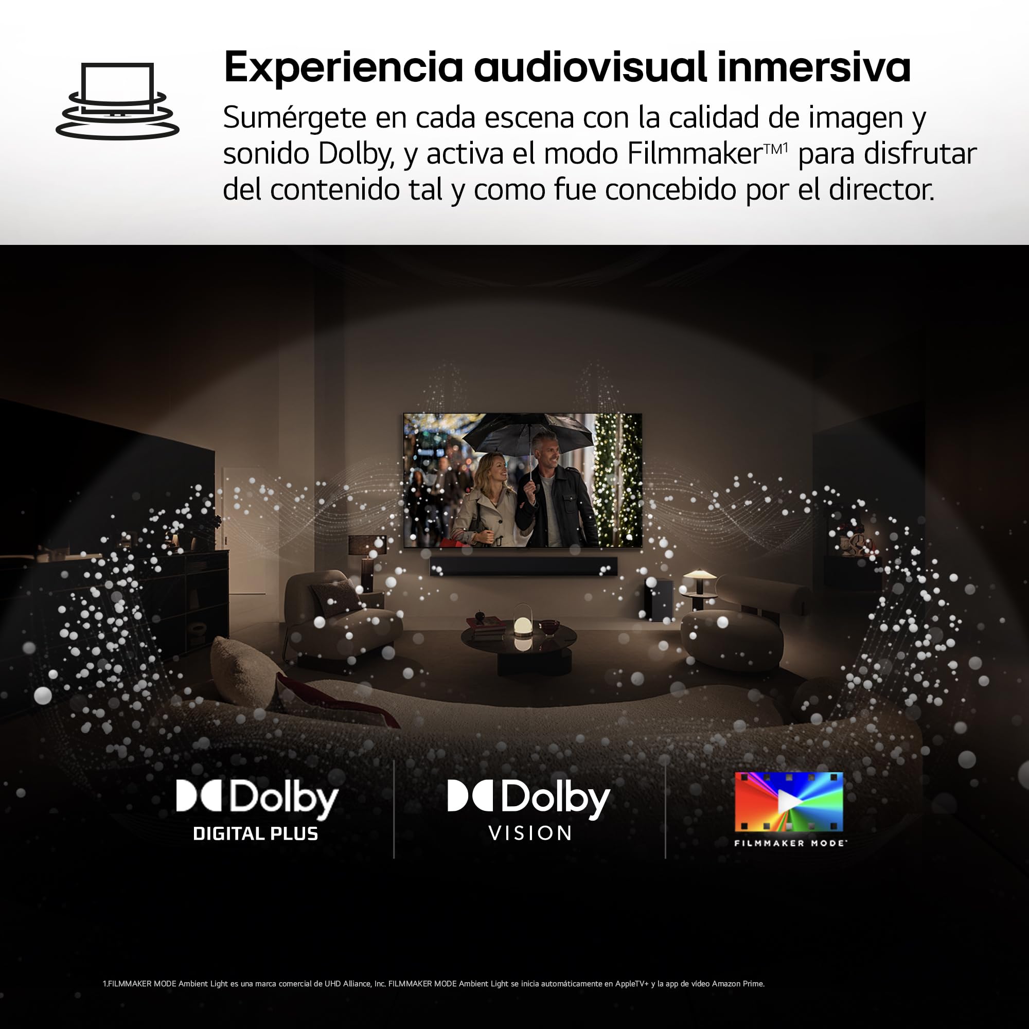 LG 65QNED85A6C - TV 65", 4K QNED EVO, Smart TV, WebOS 25, Procesador Potente e Inteligente, MiniLED AI, Super Upscaling, Dolby Vision y Dilgital Plus, Alexa/Google Assistant, Negro