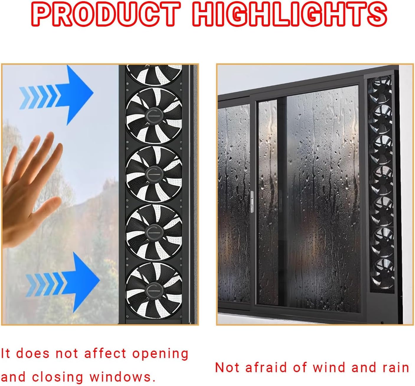 Retractable Window exhaust fan No need to drill holesembed ded installation Metal Casement Window Fan Adjustable Wind Speed Air Flow for Bedroom Kitchen Office(Black,13.8-15.7)