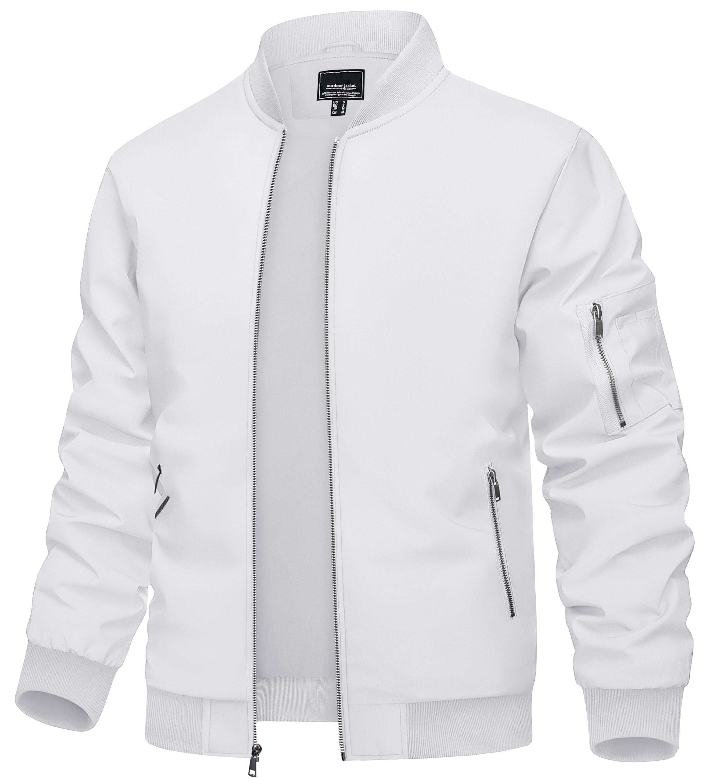 TACVASENMen's Bomber Jacket Lightweight Casual Spring Fall Windbreaker Zip Up Coat with Pocket