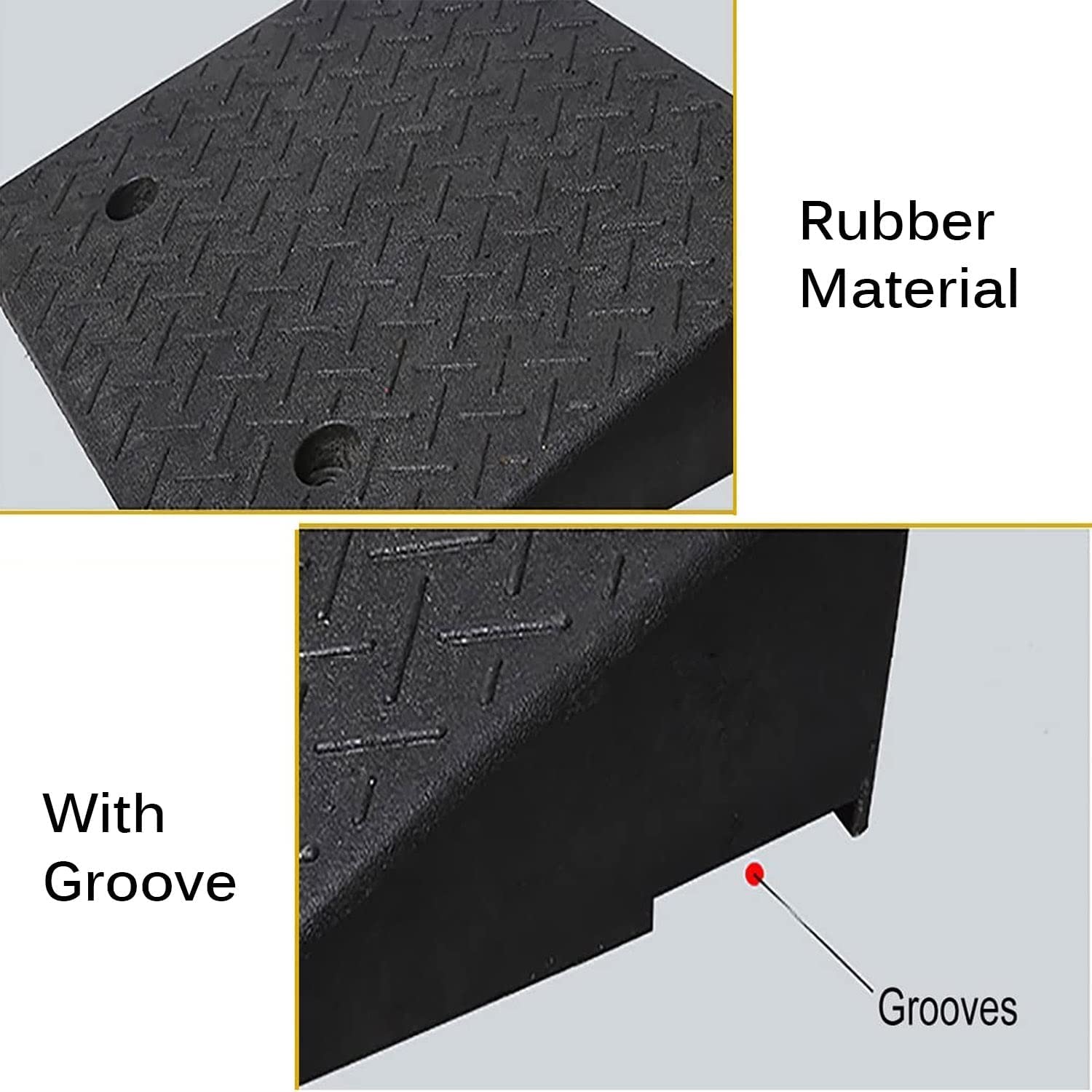 Rampa para silla de ruedas, rampa de umbral de goma de alto rendimiento, antideslizante, resistente al desgaste, rampa para discapacidad para entrada de coche, rampa para patinete, robusta