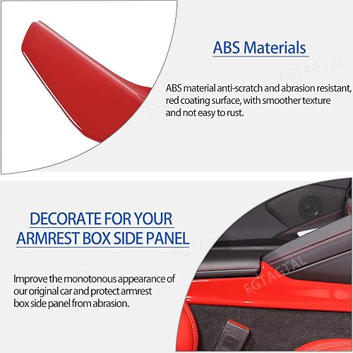 Miniatura 10 de Co-Pilot - Cubierta de panel lateral de caja de reposabrazos compatible con Chevrolet Corvette C8 2020-2024, moldura de panel lateral del conductor