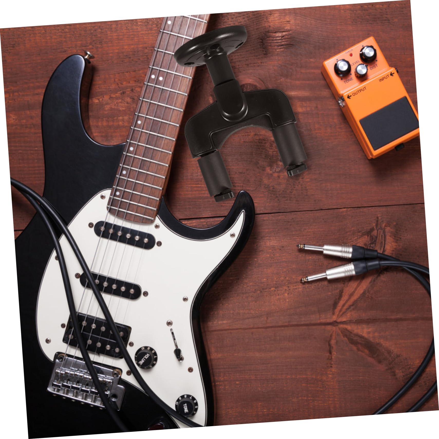 ERINGOGO Detachable Auto Locking Guitar Hanger with Base Wall Mounted Guitar Rack for Acoustic Electric Bass and Ukulele Black Guitar Holder for Safe Display and Easy Access