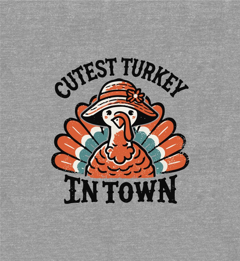 Cutest Turkey in Town Youth Heather Gray Jogger Pants-Small