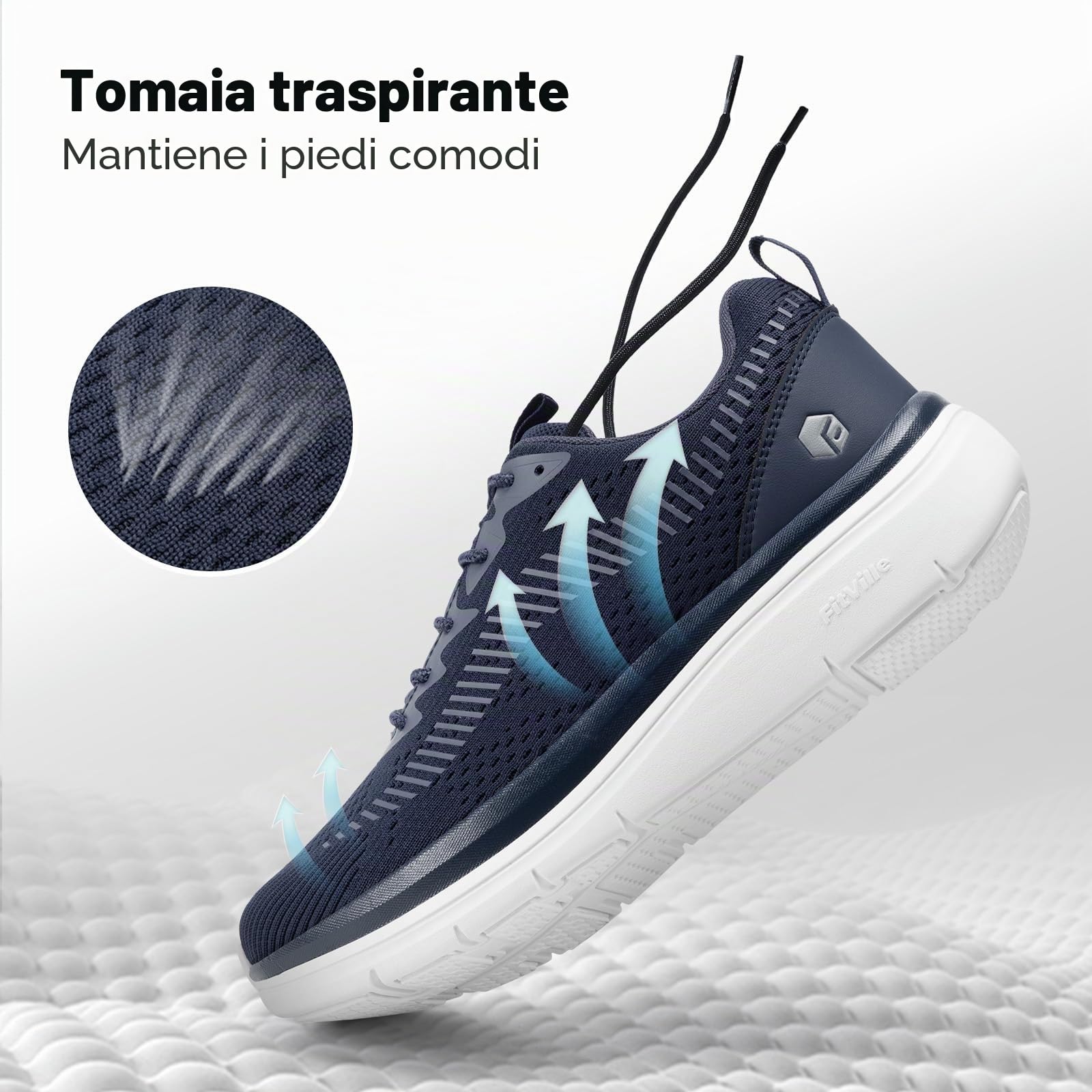FitVille Scarpe da Camminata Uomo Extra Larghe Leggere Sneaker Casual Traspiranti Scarpe Sportive