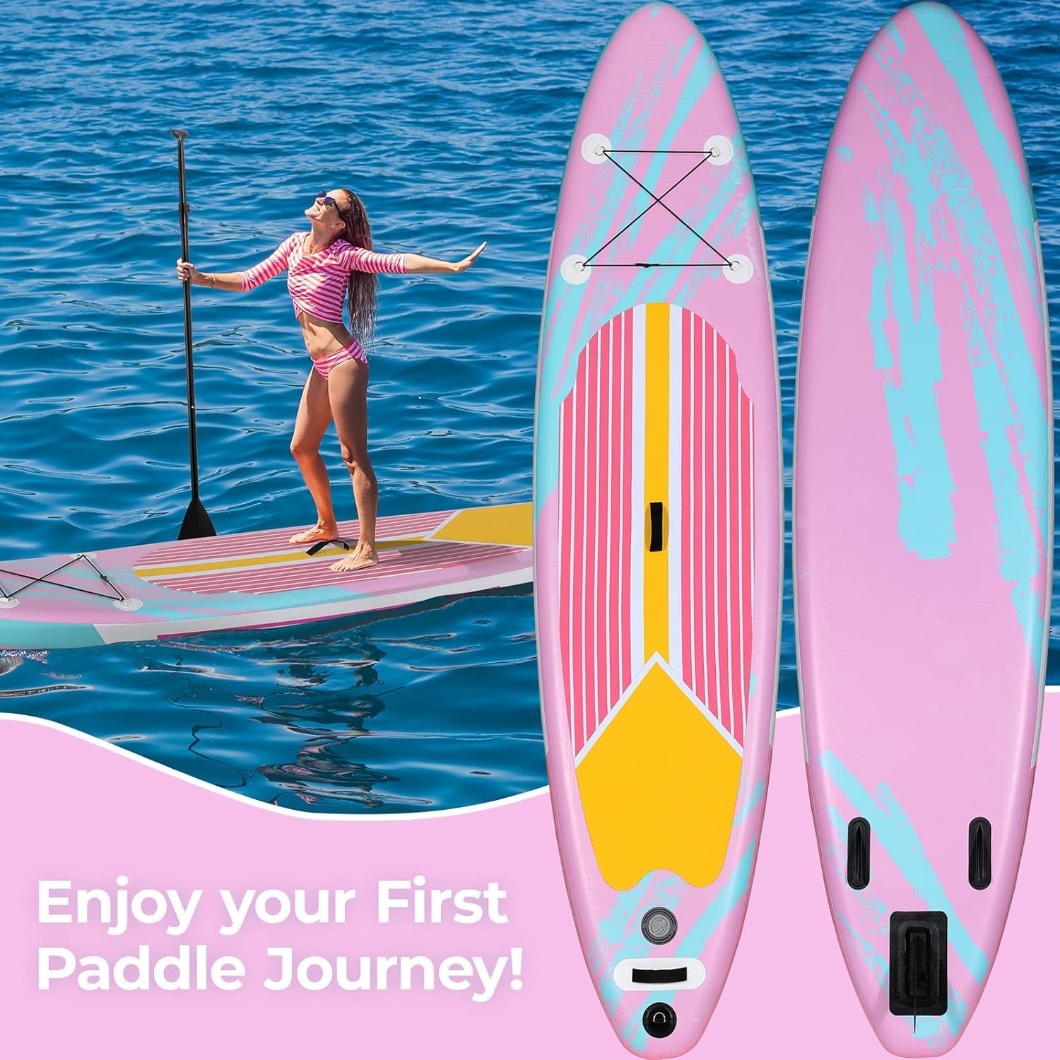 Tavola Sup Gonfiabile Adulti, 305 x 76 x 15 cm - Stand Up Paddle Board Gonfiabile con Grande Stabilità per Tutti I livelli Di Abilità, Per Yoga Touring Pesca, 200 kg