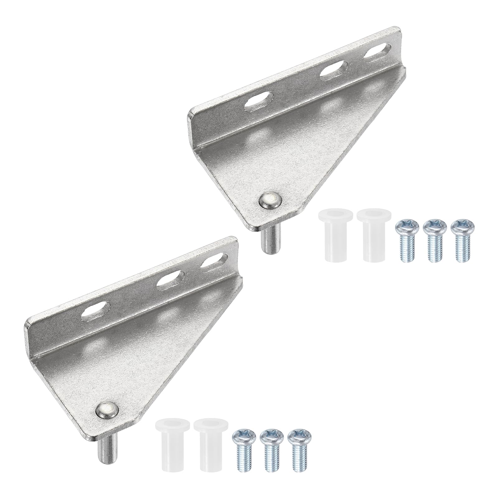 sourcing map 2Pcs Stainless Steel Freezer Door Hinges Replacement, Outer Column Hinge, Right Shaft Distance 1.46" for Refrigerator with Screws and Bushing