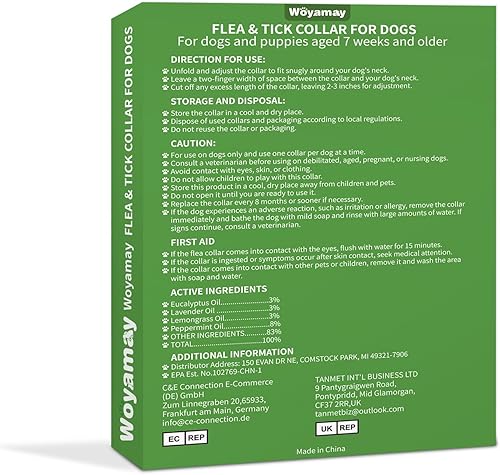 Miniatura 8 de Paquete de 4 collares antipulgas para perros, collar natural para pulgas y garrapatas para perros, prevención de pulgas y garrapatas de 8 meses para