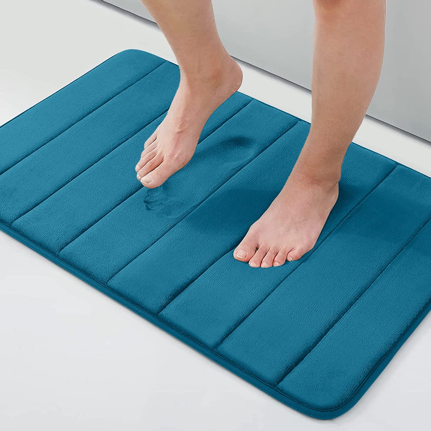 smiry Memory Foam Bath Mat, 40 x 60 cm, Extra Soft Non-Slip Bathroom ...