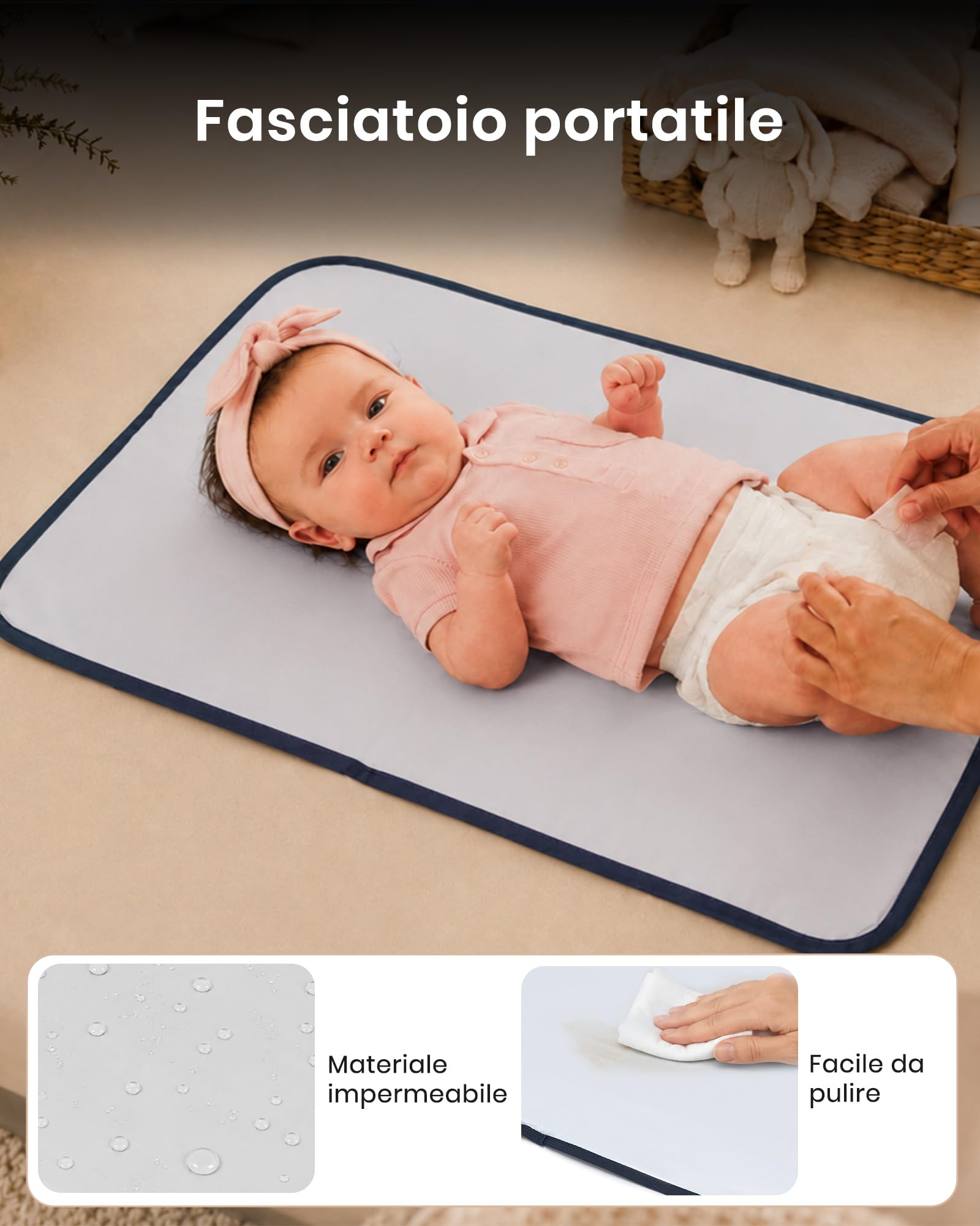 KONO Borsa Zaini Fasciatoio, Grande Zainetto Mamma Neonato per Mamma Papà