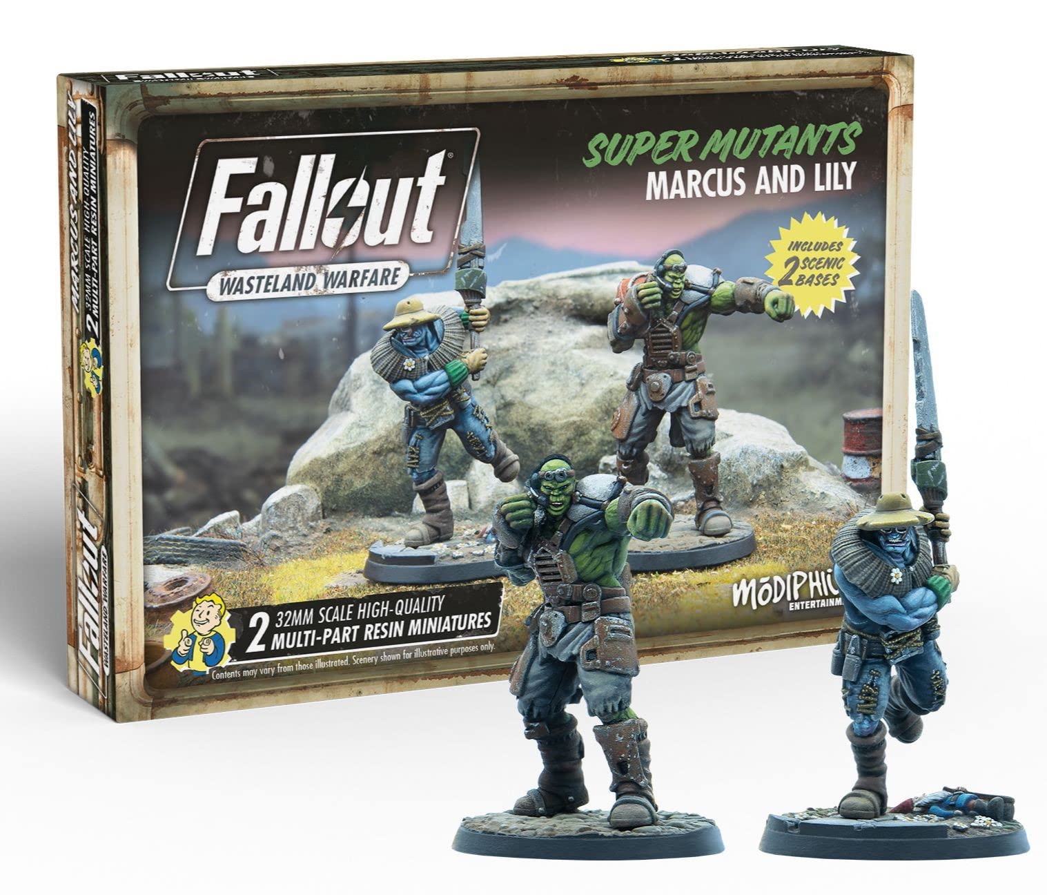 Modiphius Fallout - Wasteland Warfare - Super Mutants Marcus and Lily,Various