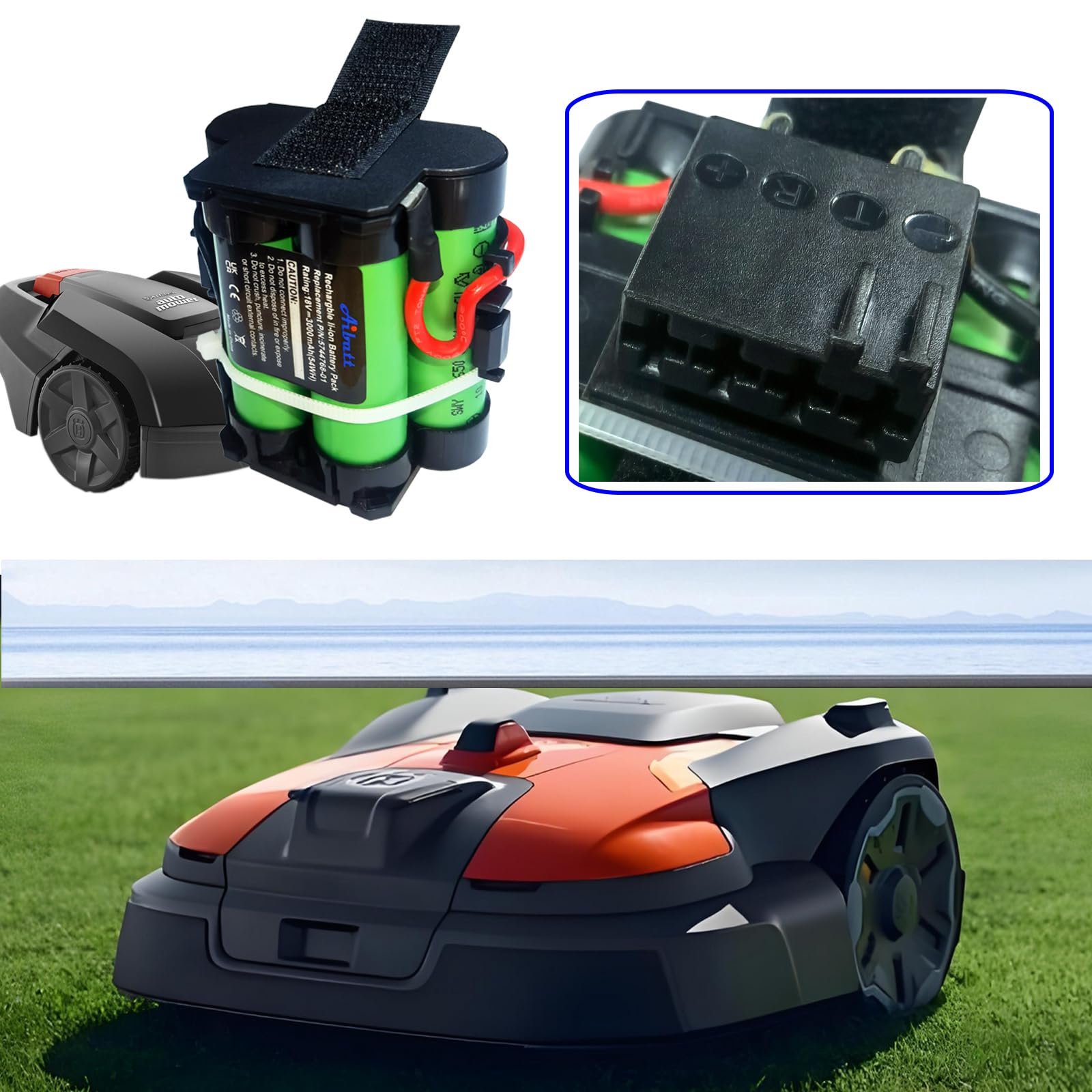 3000mAh Ersatzakku für Gardena Rasenroboter R80Li R75Li R50Li R45Li, R40Li, Batterie für McCulloch ROB R800 R1000, Flymo 1200R, akku für Husqvarna Automower Mähroboter 308 305. (18V/54Wh)