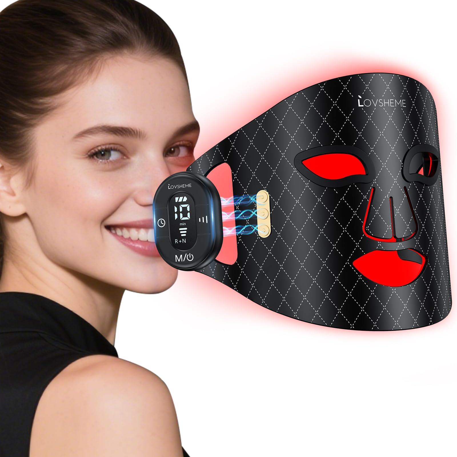 Red Light Therapy for Face Wireless Red Light Therapy Mask LED Face Mask Light Therapy with 320 LEDs