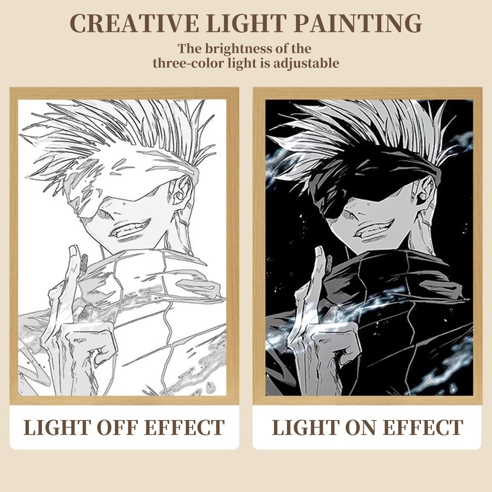 MeYuxg Anime Illuminated Picture Frame, Anime LED Box, Creative LED Picture Frame, Japanese Lamp for Living Room, Bedroom, Cafés and Children's Room (1