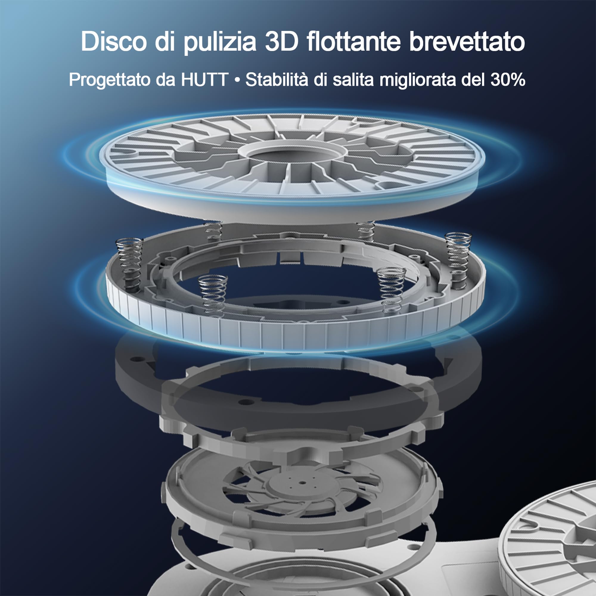 HUTT S7 Robot Lavavetri Finestre con Acqua Spruzzo 6500Pa, Dual Drive Fluttuante 3D，Robot Lava Vetri Elettrico a Pulizia di Lava con Telecomando, con 8pcs Panno, Valigia