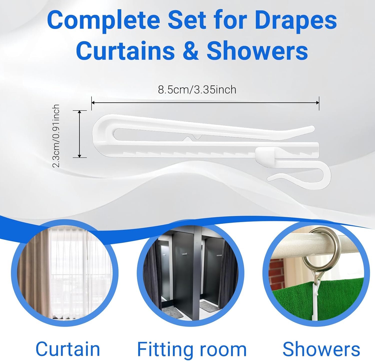 48PCS Adjustable Pinch Pleat Curtain Hooks – Plastic Curtain Hooks and Clips for Drapes, Curtain Pin Hooks for Window, Door, and Shower Curtains