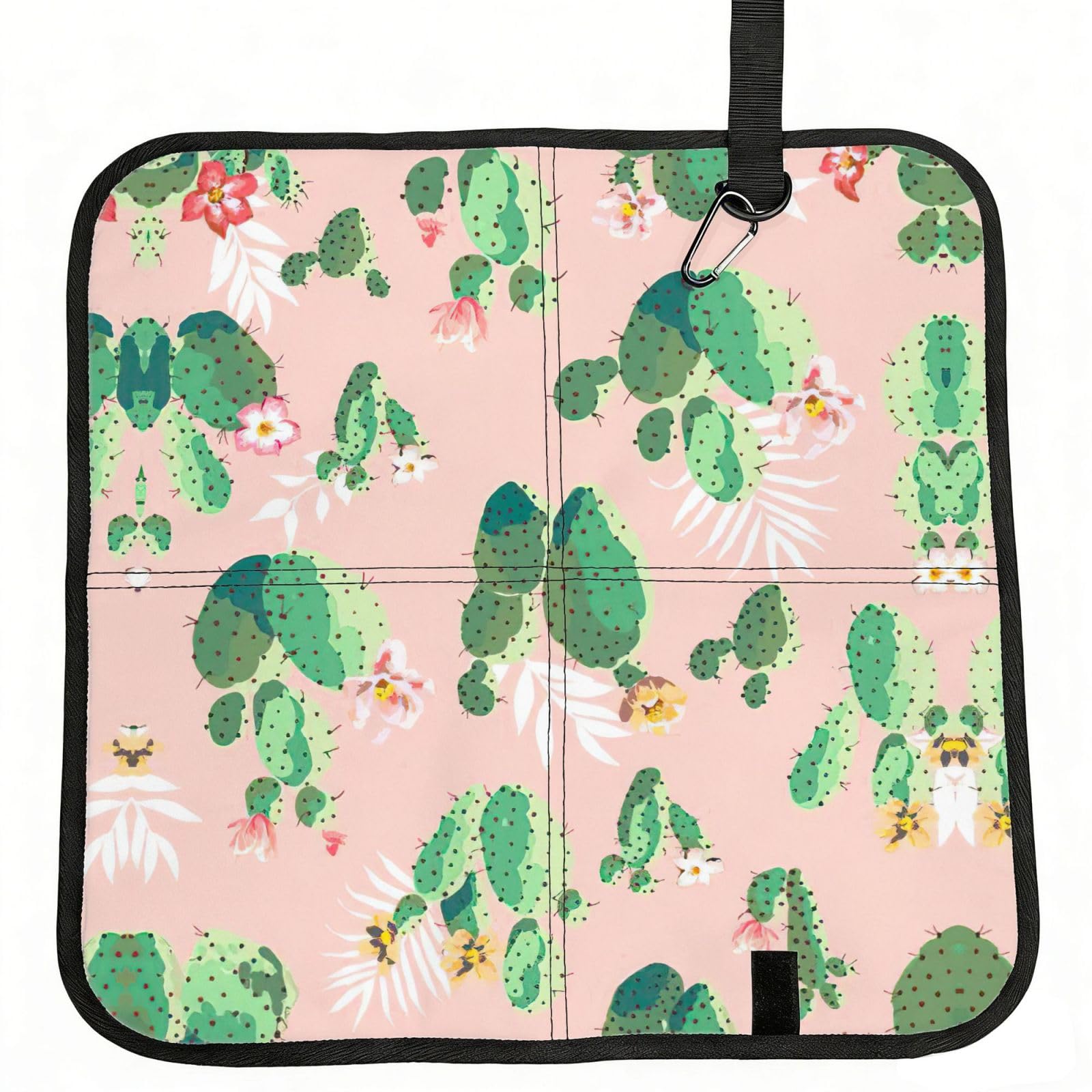 SDEGTHO Cactus Pattern Print Padded Seat Pad Folding Cushion Waterproof Bench Mat Portable Outdoor Rest Mat 15.8"