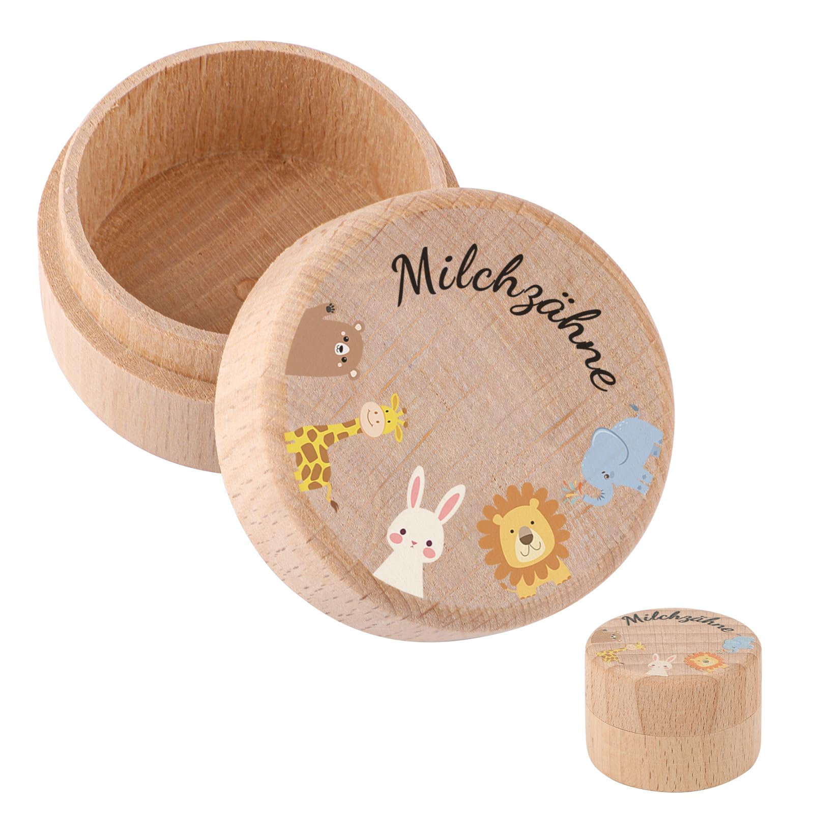 Moosono Milchzähne Zahndose für Jungen Mädchen Zahndose Milchzahndose Geschenkideen zu Taufe und Geburtstag Geschenke für Neue Eltern (Tiere)