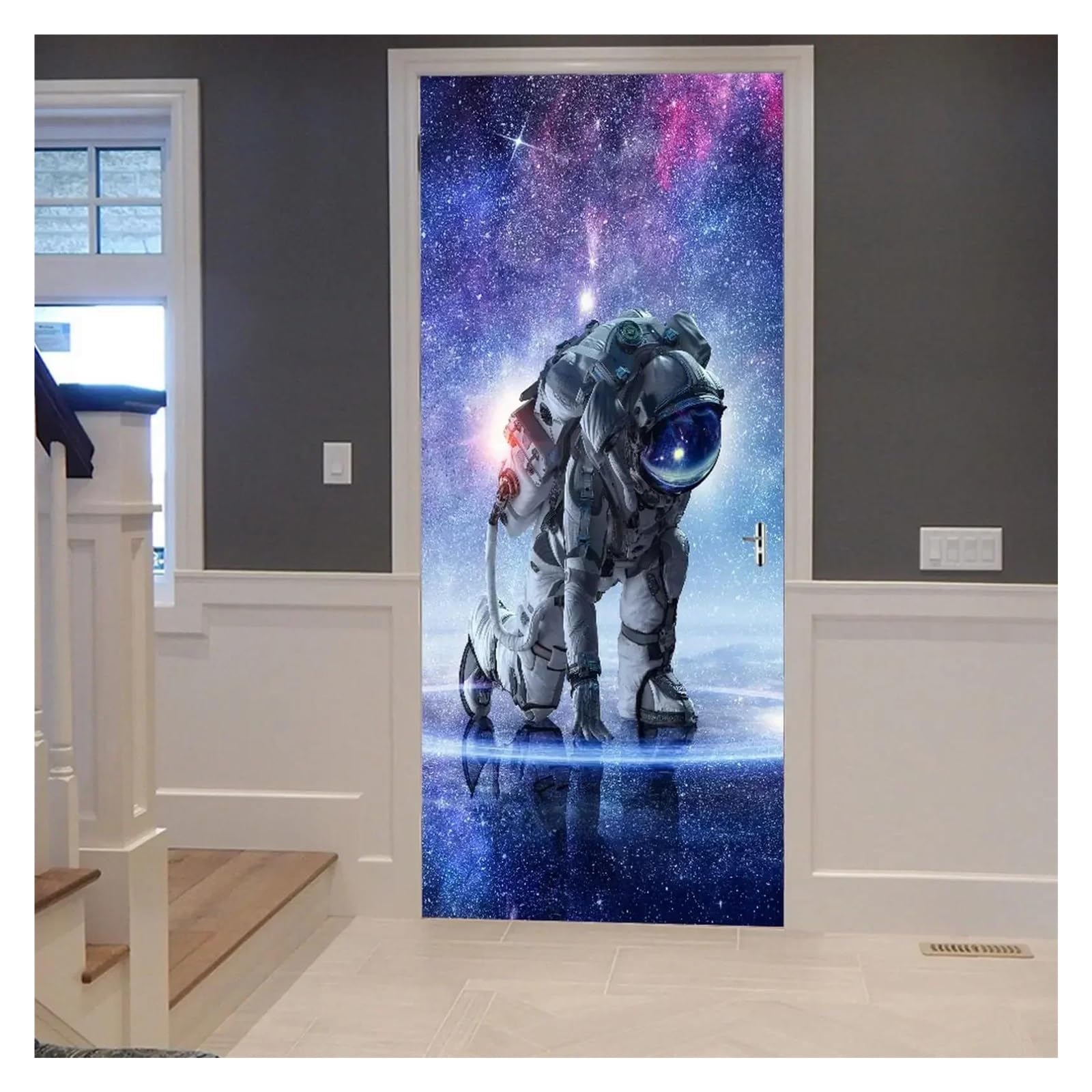 Portes de l'espace en sticker 95x215cm pour s'évader du salon