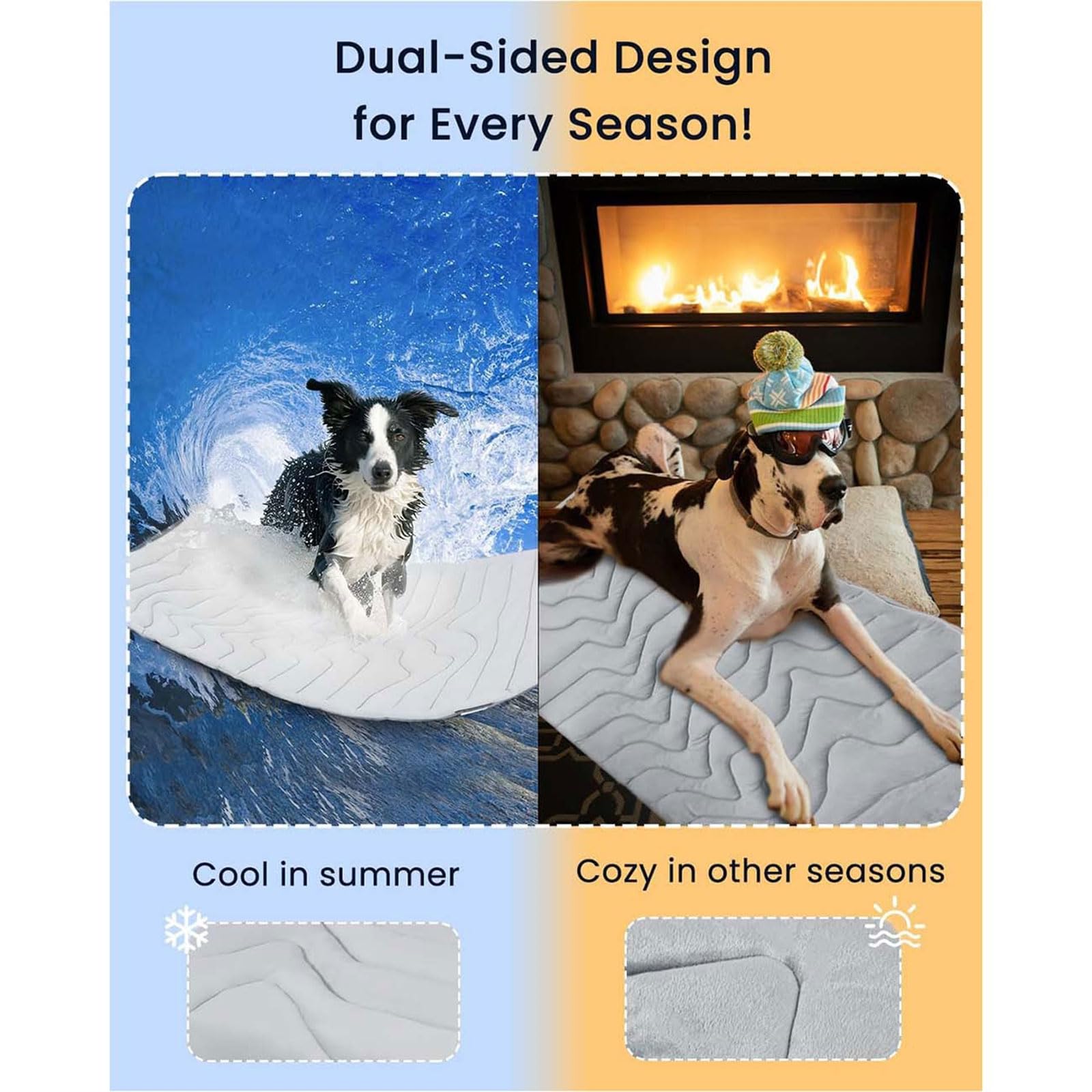 Générique Tapis rafraîchissant pour Animaux de Compagnie, contrôle de la température, pour Chiens et Chats, Temps Chaud et Froid, en Polyester Naturel, literie Chaude, lit de Repos Doux