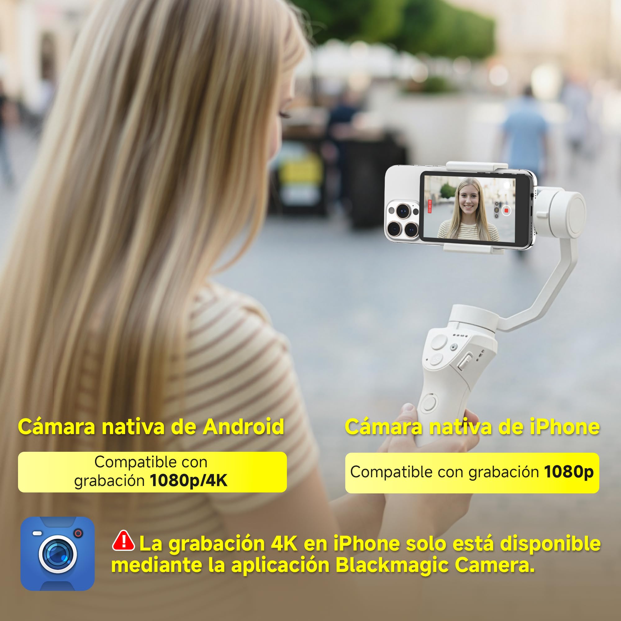 SYNCO XView Teléfono Móvil Selfie Monitor para iPhone 17, 3,97 Pulgadas, Magnético Smartphone Vlog Pantalla para Android Cámara Trasera Inalámbrica 50M, con Altavoz para TikTok Youtube (Negro)